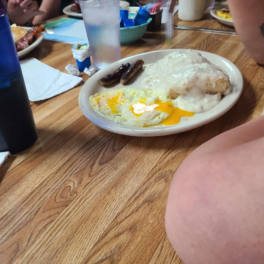 Chicken Fried Steak and Eggs with Tater Cakes Large